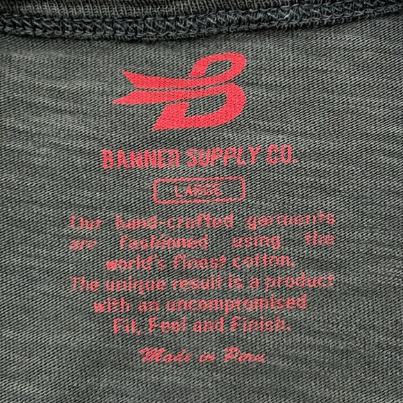 KU Jayhawks Men's Long Sleeve T Shirt Size L Banner Supply Co Retro Cotton Flaw - Picture 4 of 12